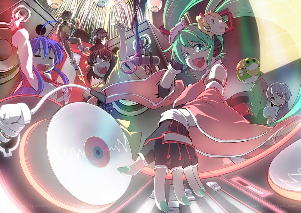 Vocaloid performers at a concert