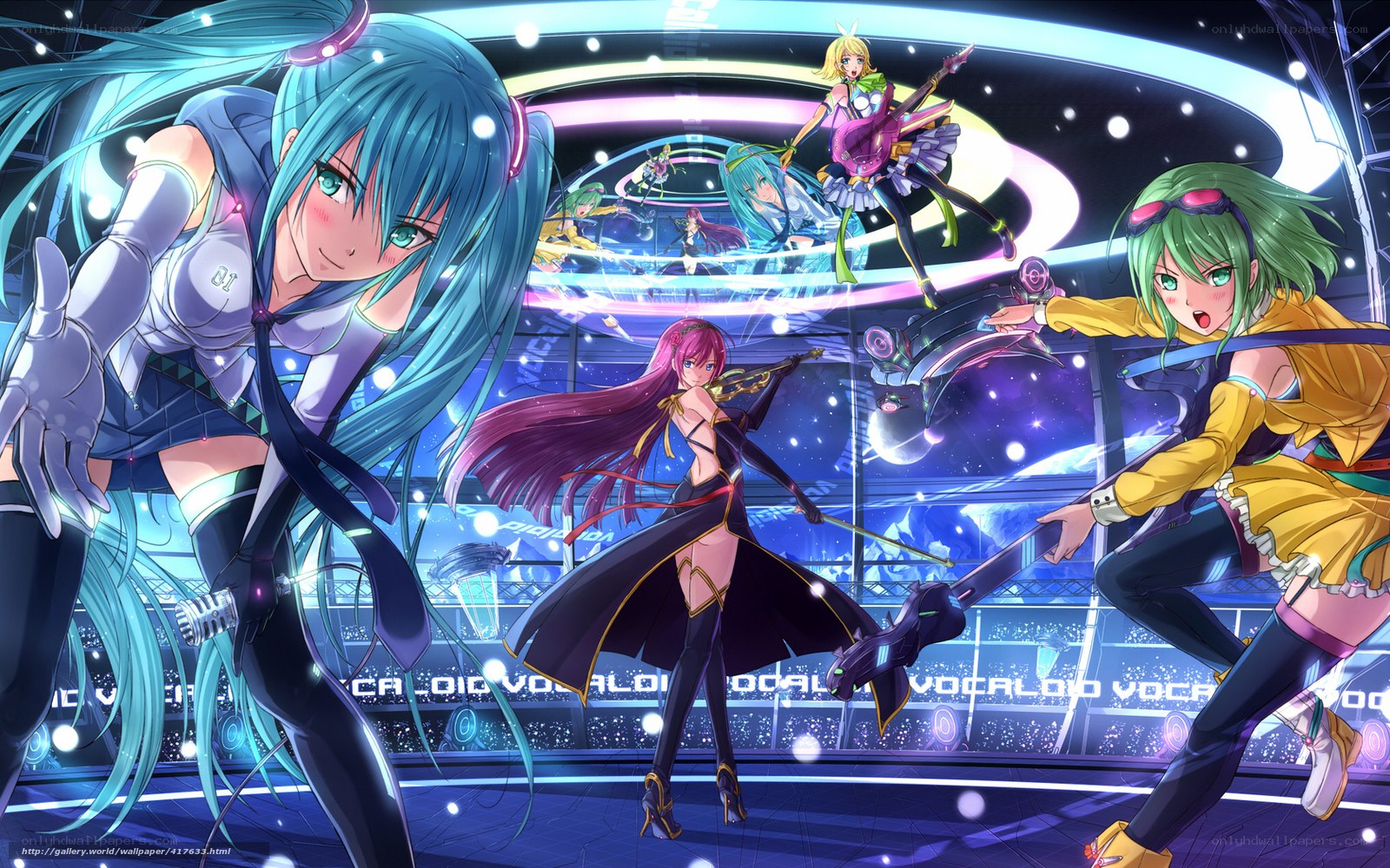Vocaloid performers on stage