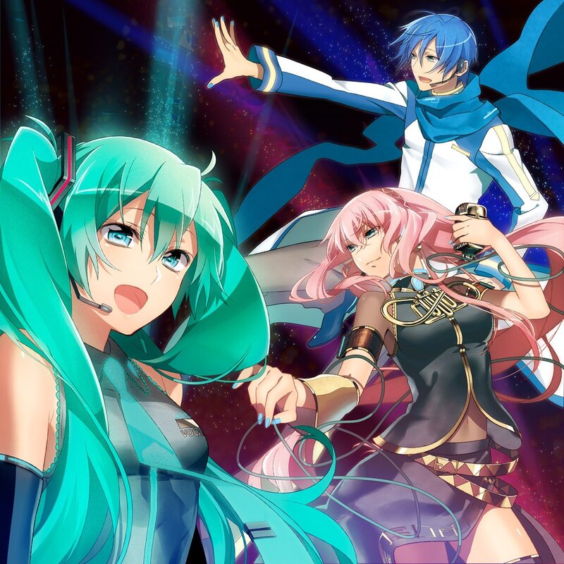 Vocaloid performers on stage