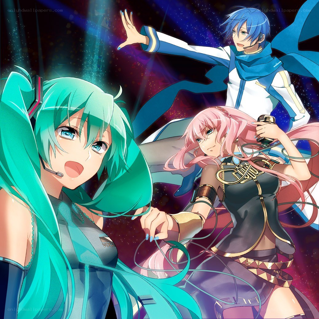 Vocaloid performers on stage