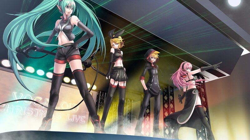 Vocaloid performers on stage