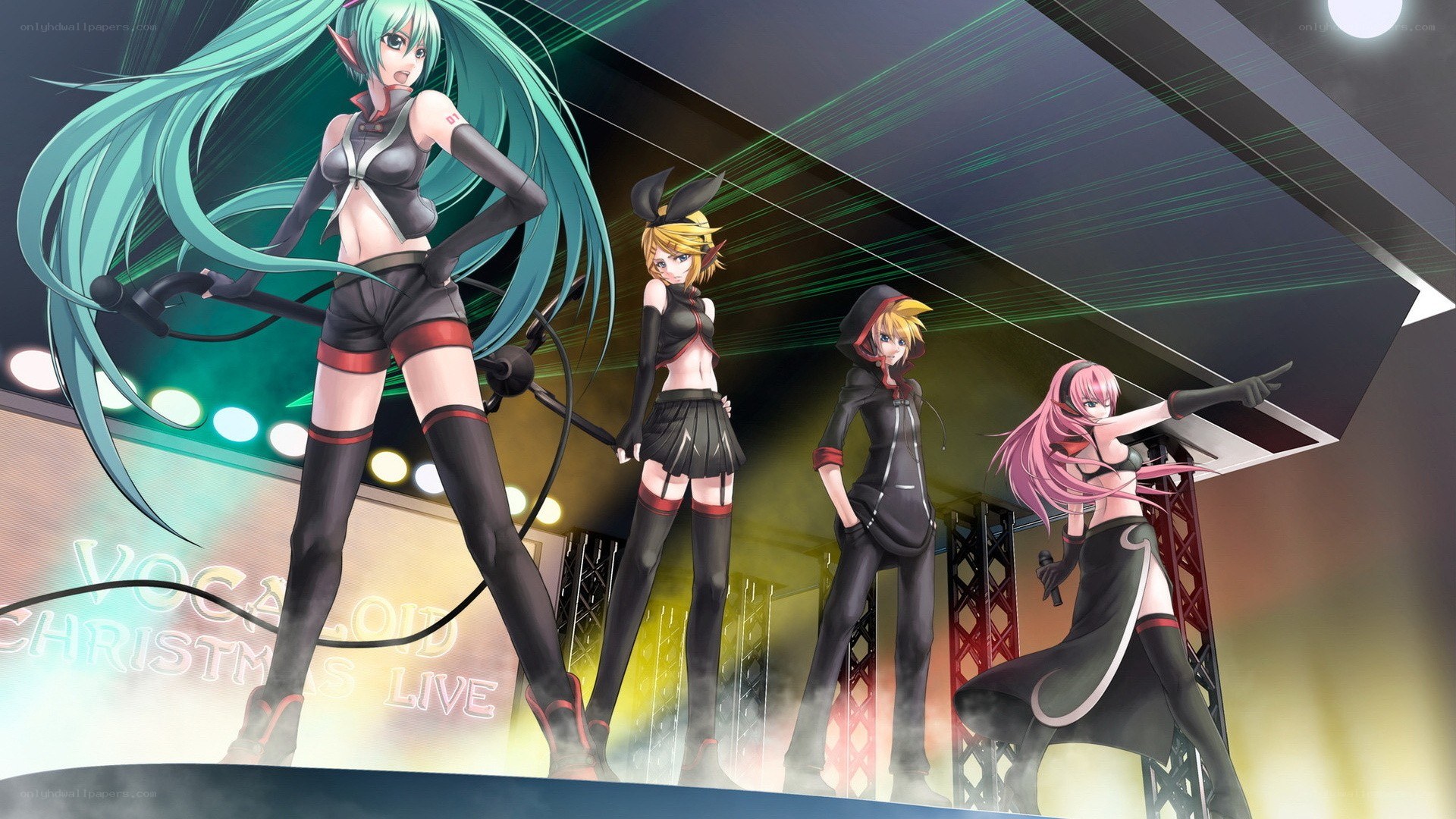 Vocaloid performers on stage