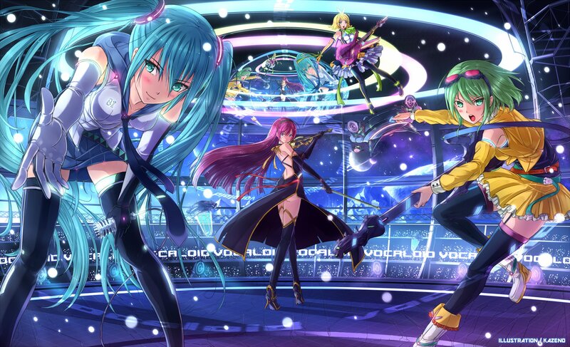 Vocaloid performers on stage