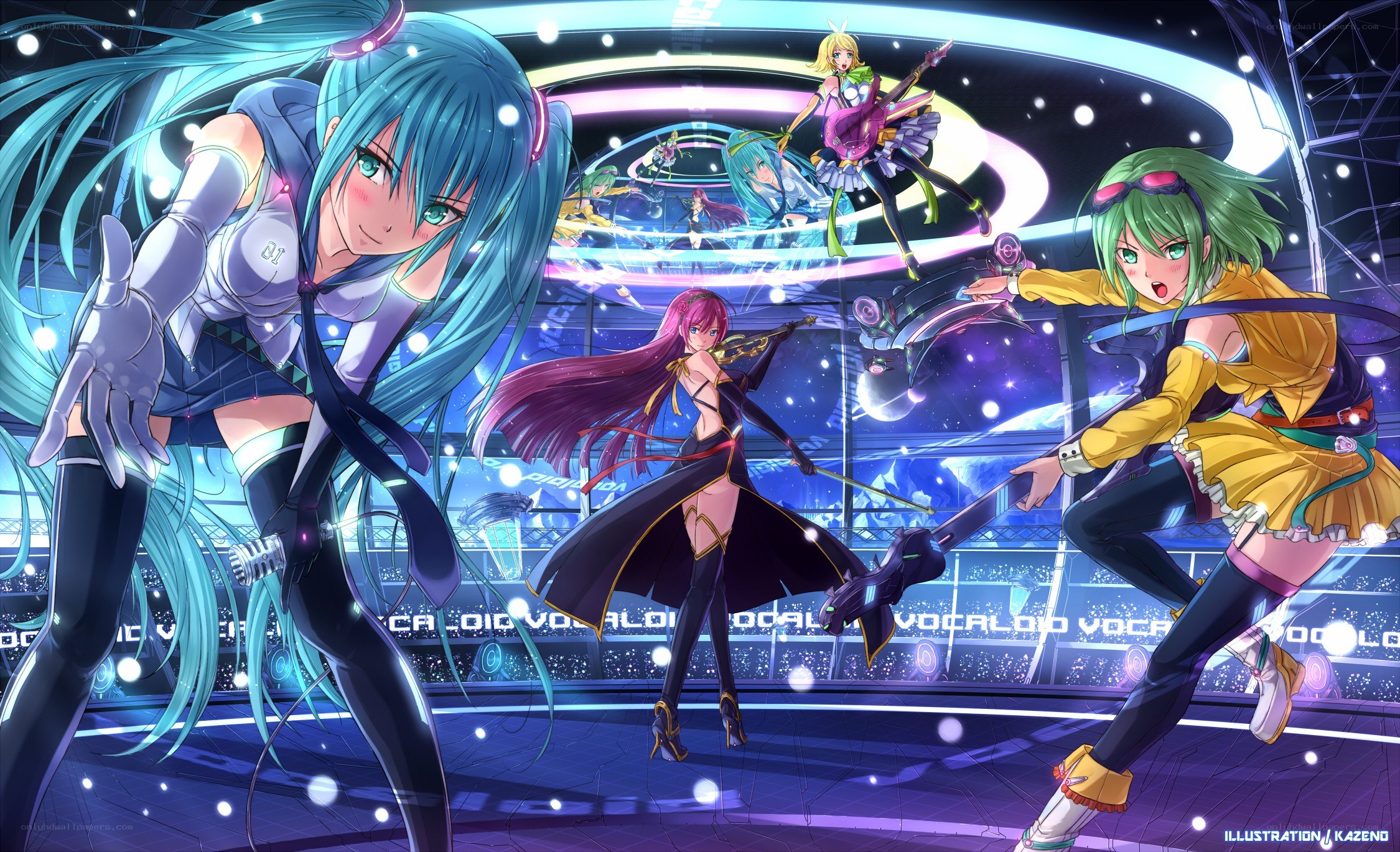 Vocaloid performers on stage