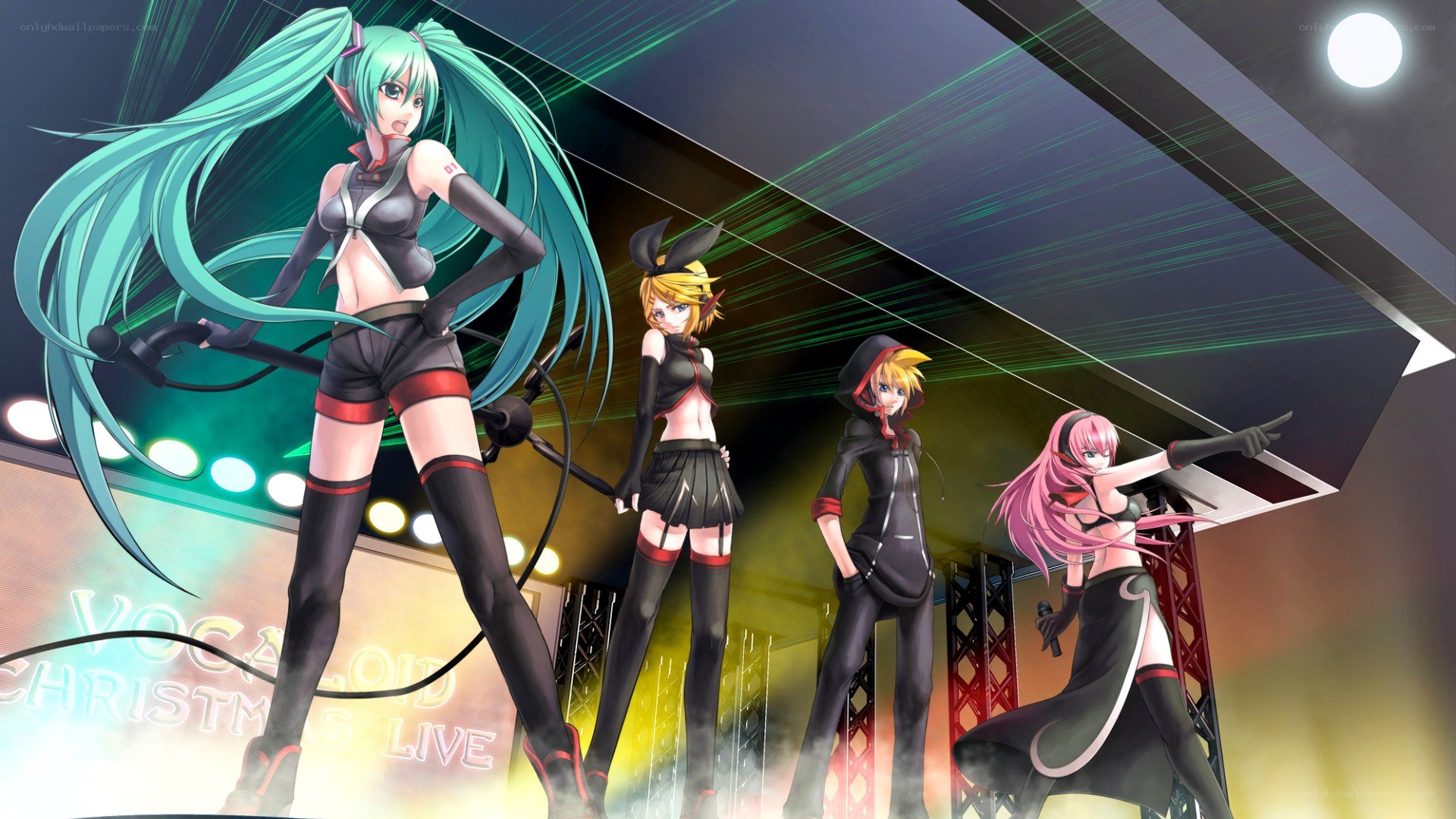 Vocaloid performers on stage