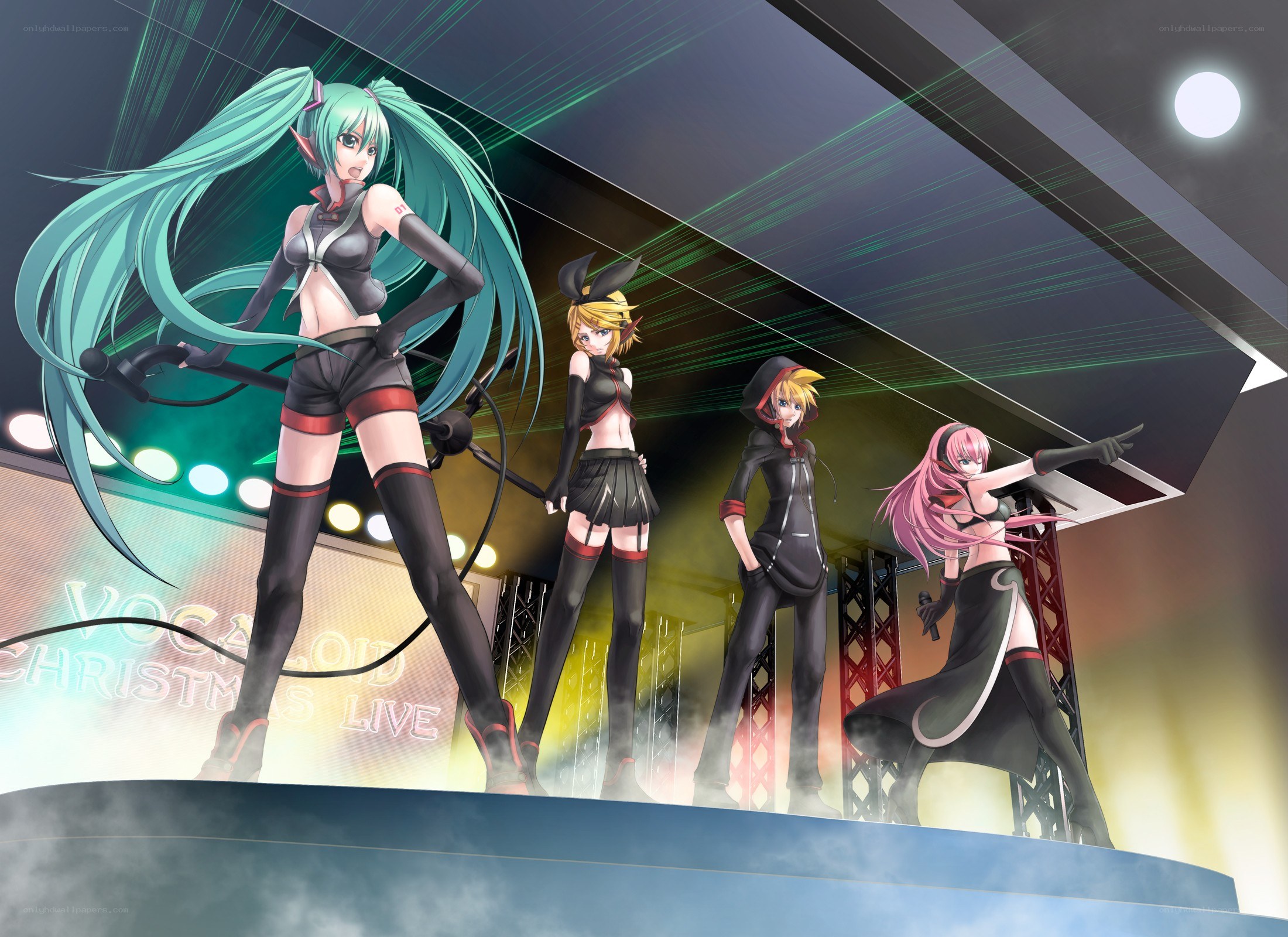 Vocaloid performers on stage