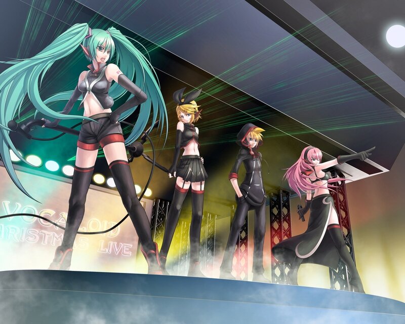 Vocaloid performers on stage