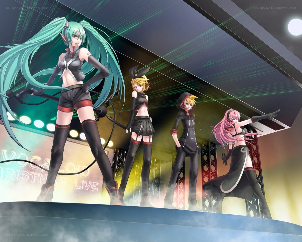 Vocaloid performers on stage