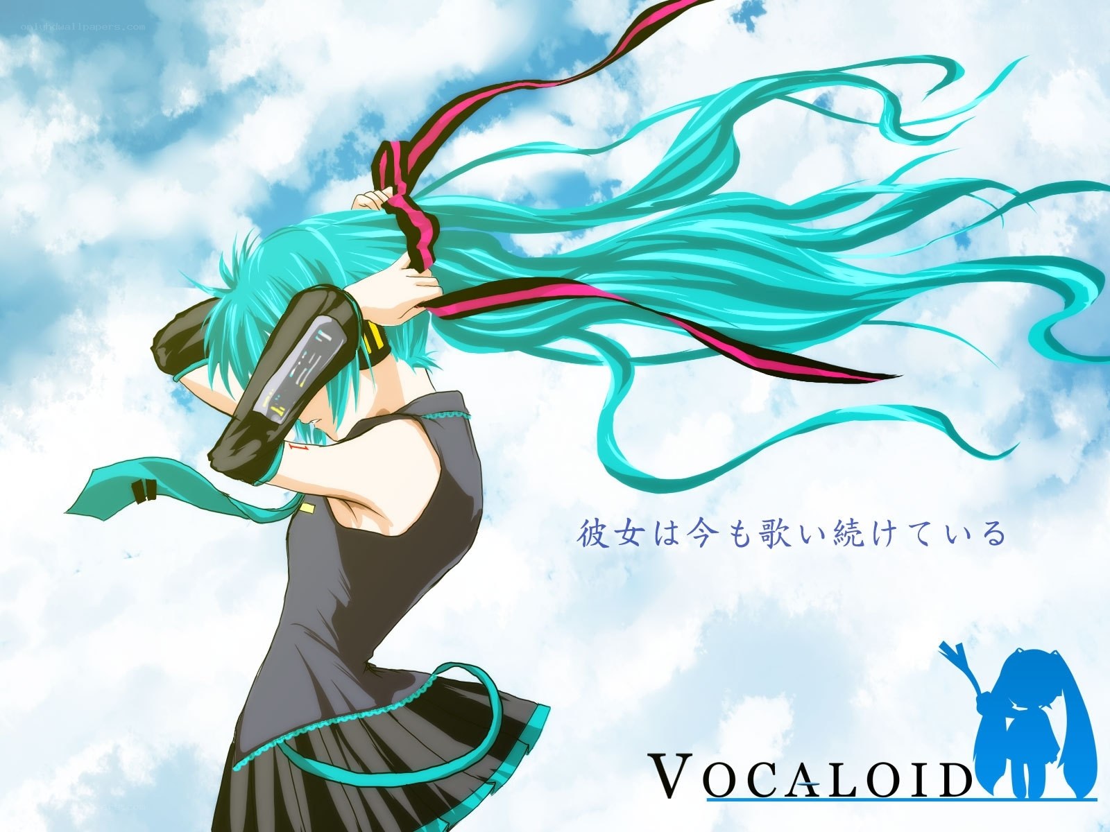 Vocaloid singer in sky
