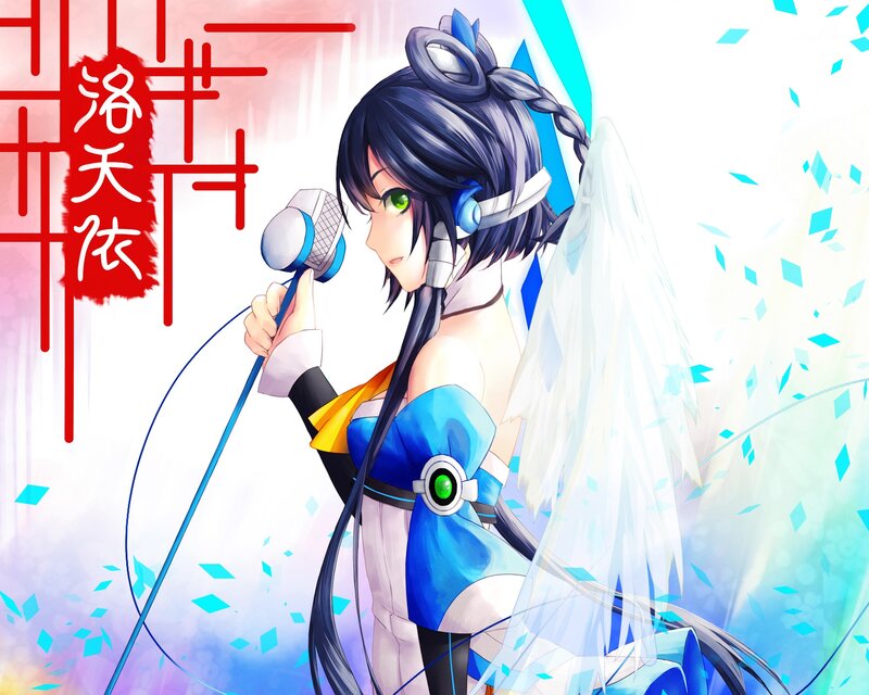 Vocaloid singer with microphone