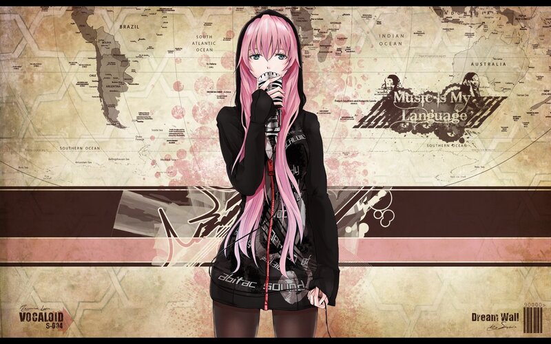 Vocaloid singer with pink hair