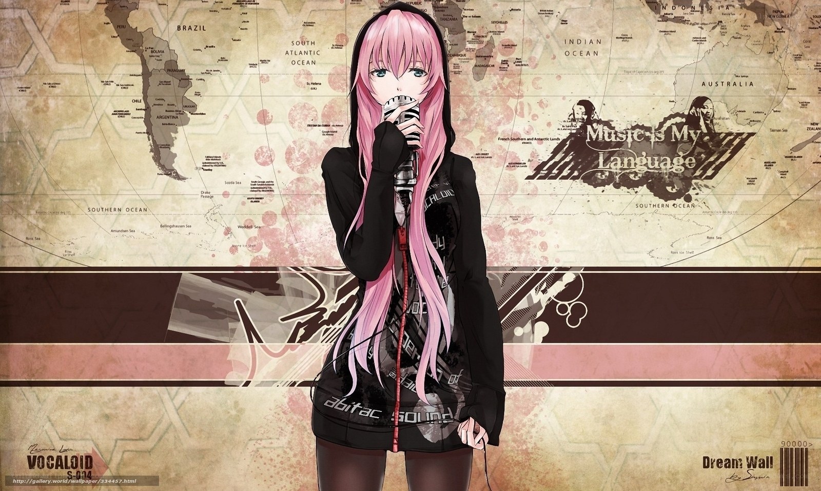 Vocaloid singer with pink hair