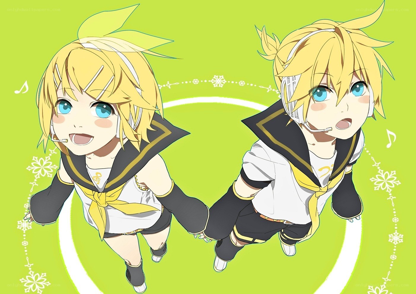 Vocaloid twins dancing