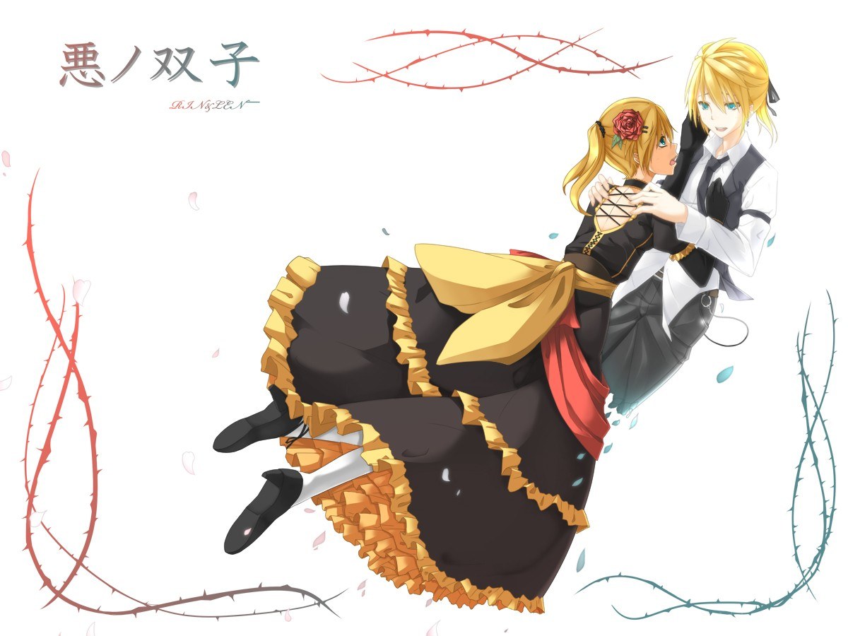 Vocaloid twins in a dance