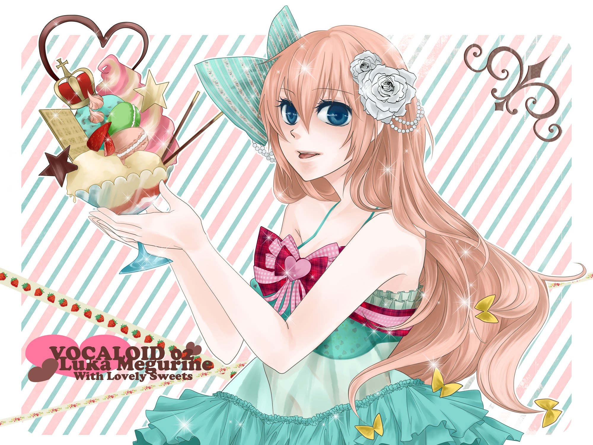 Vocaloid with a sweet dessert