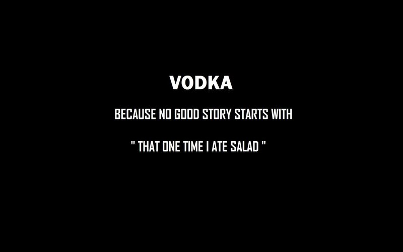Vodka ad with quote