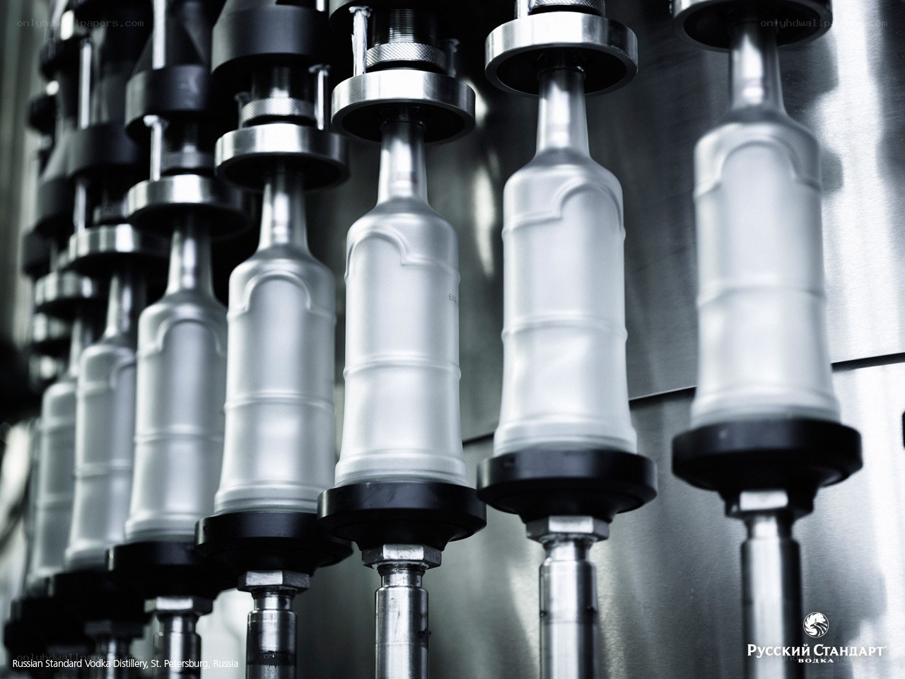 Vodka bottle filling line