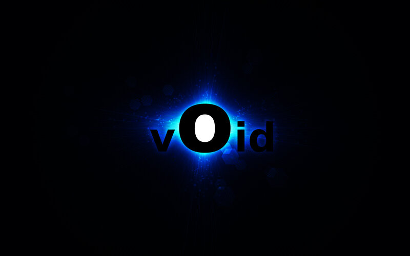 void logo with blue glow