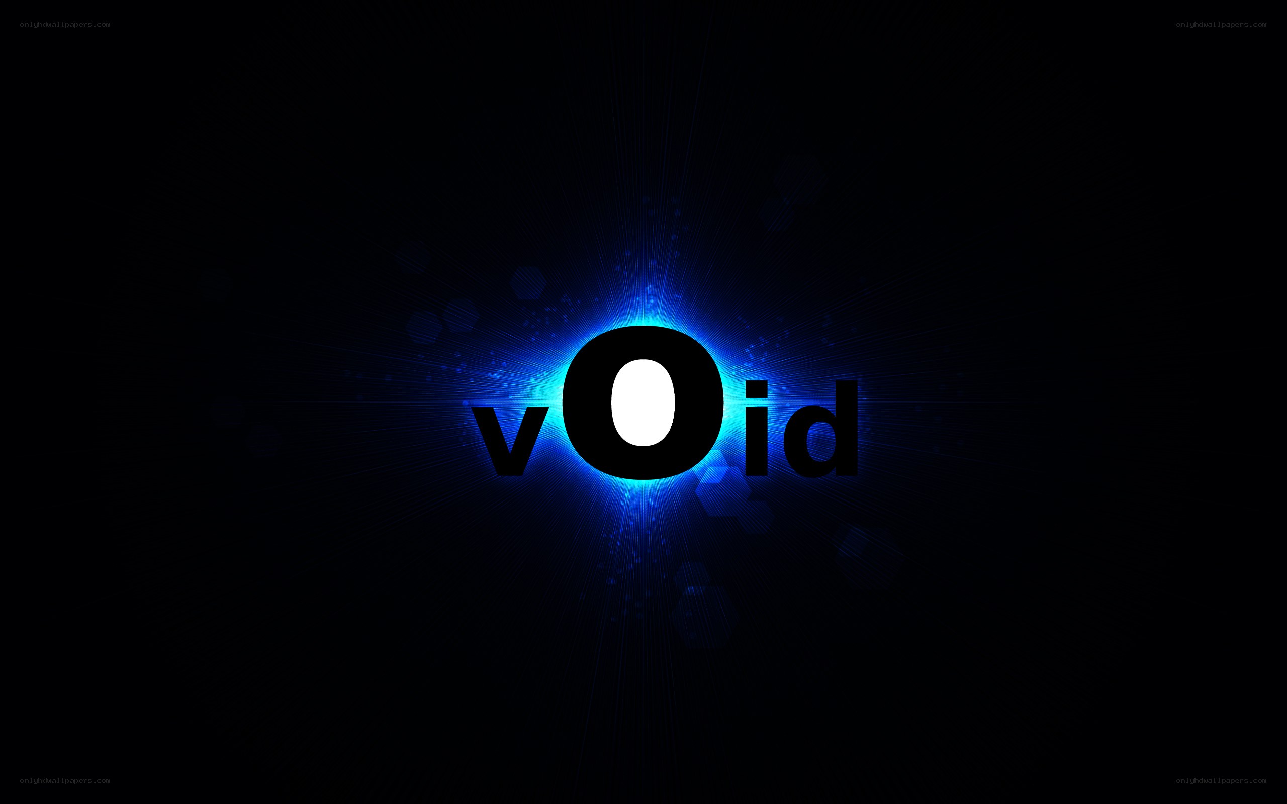 void logo with blue glow