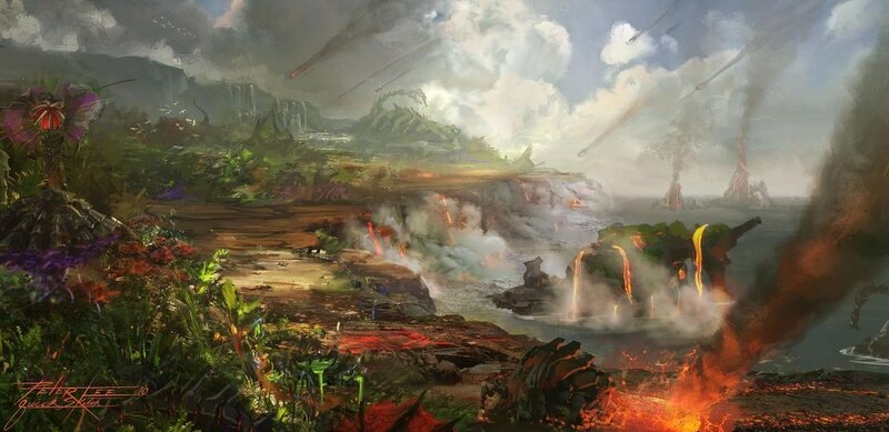 Volcanic alien landscape