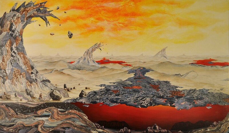 Volcanic Alien Landscape — Red, Dramatic
