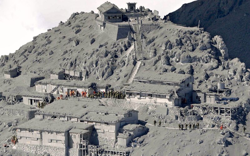 Volcanic Ash-covered Buildings