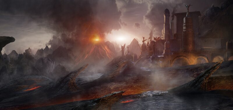 Volcanic Castle Landscape
