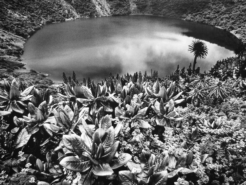 Volcanic Crater Lake — Black, Serene
