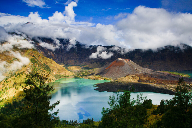 Volcanic Crater Lake — Blue, Dramatic, Afternoon, Photograph