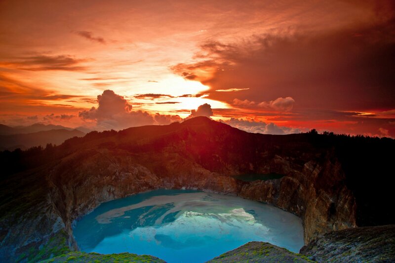 Volcanic Crater Lake — Orange