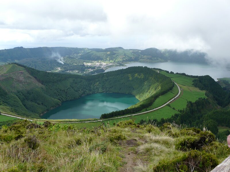 volcanic crater lakes landscape