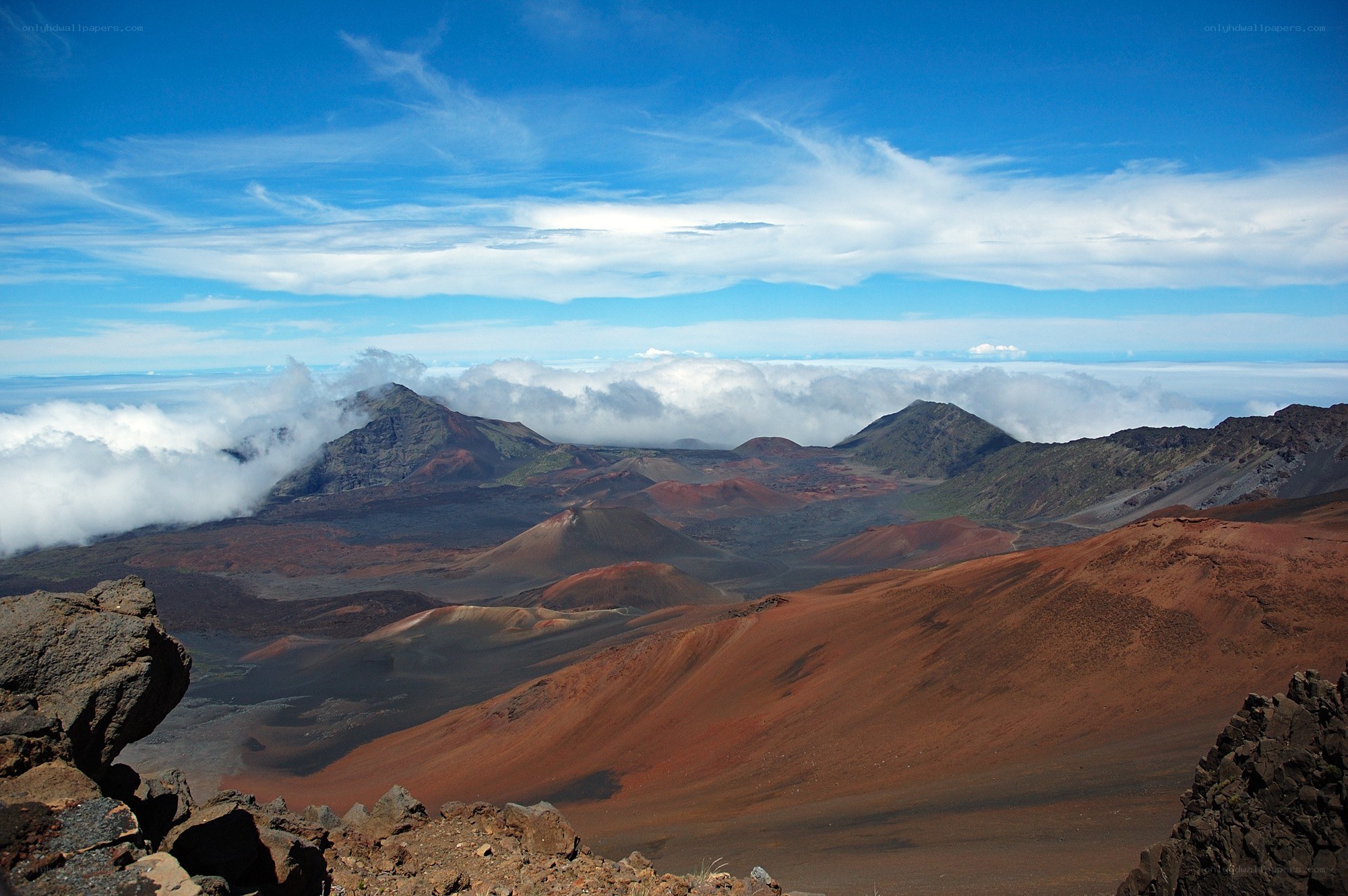 volcanic crater landscape