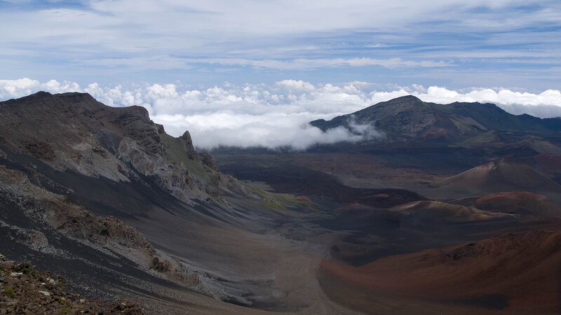 volcanic crater landscape