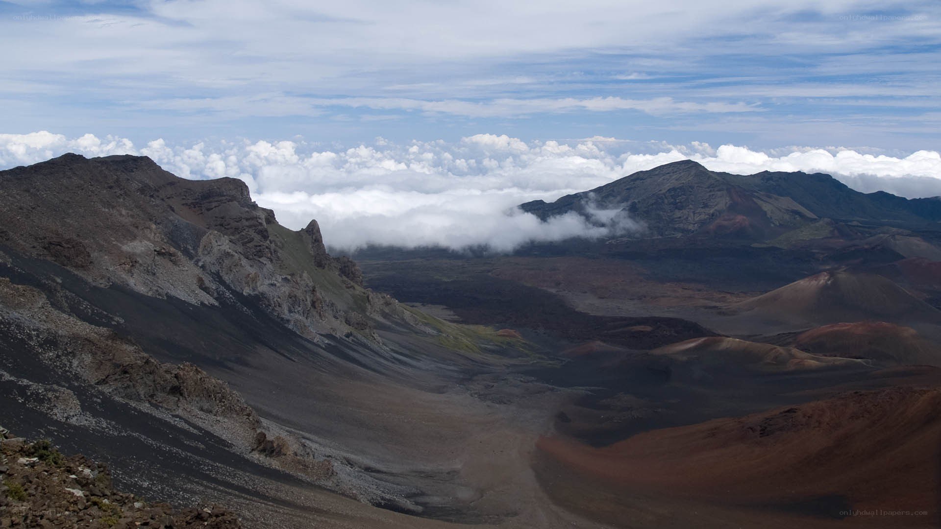 volcanic crater landscape