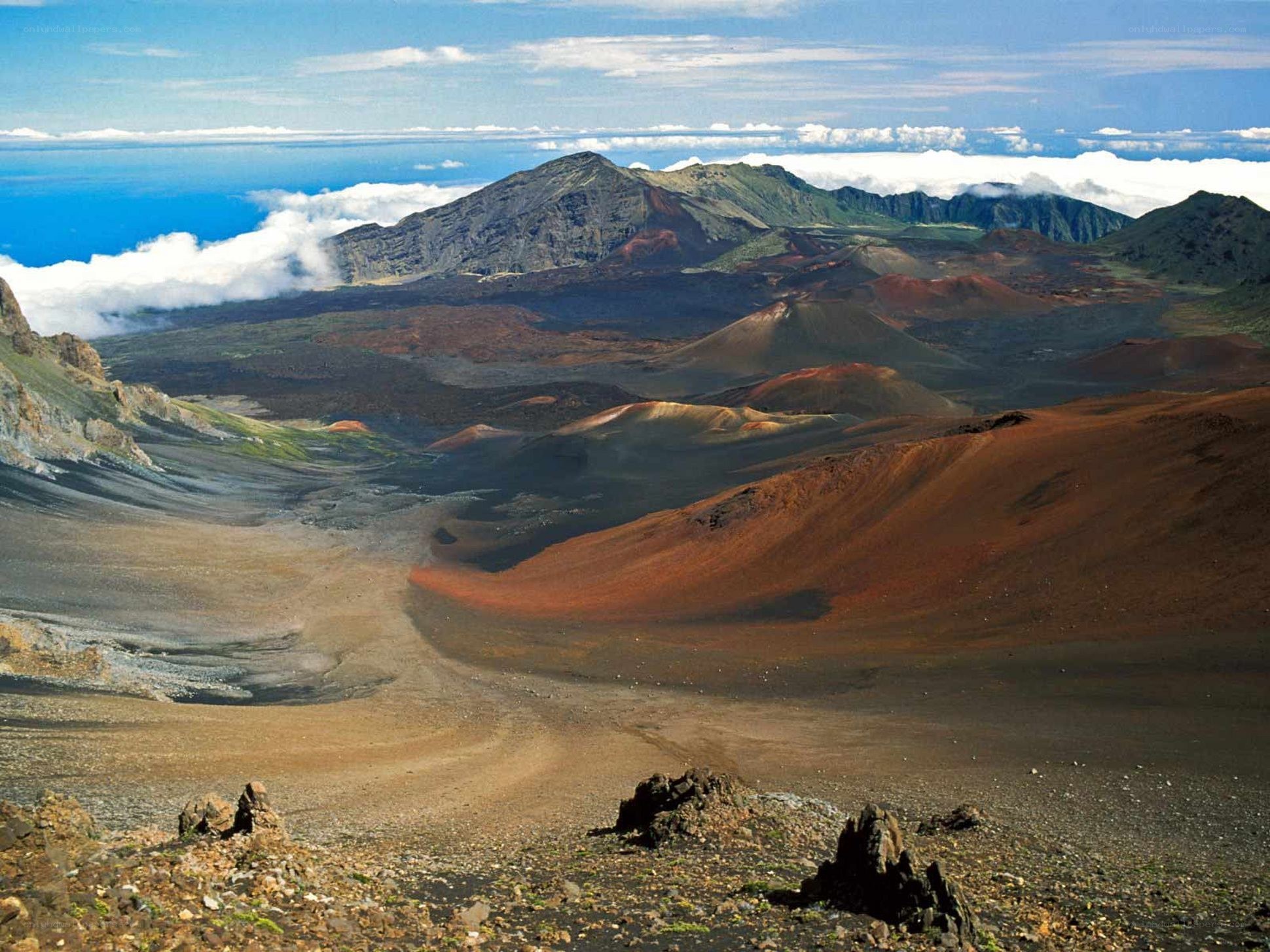 volcanic crater landscape