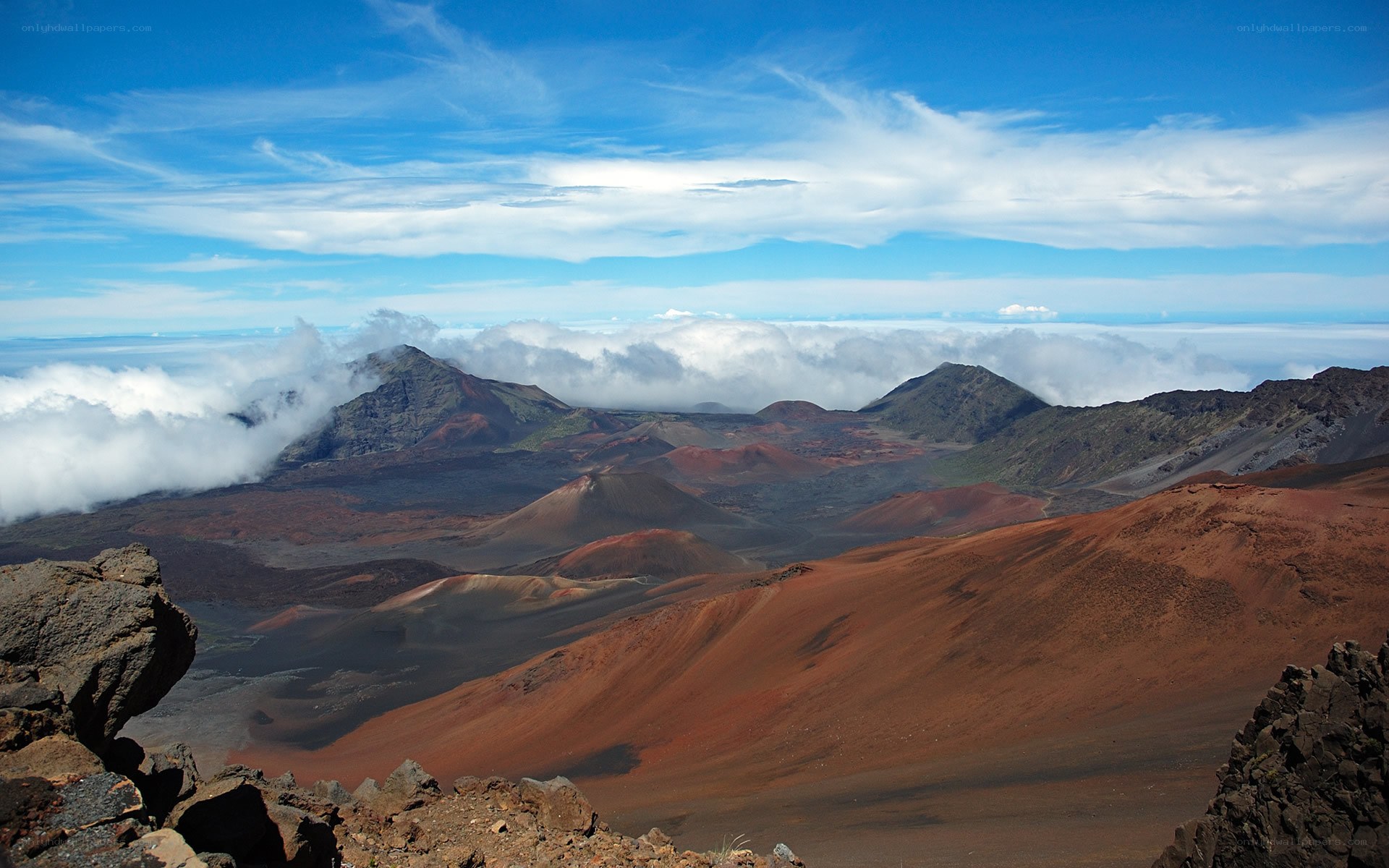 Volcanic crater landscape
