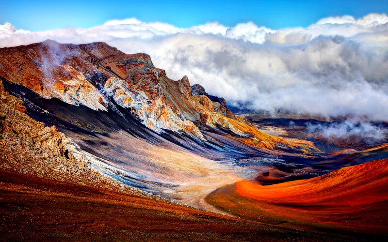 Volcanic Crater Landscape — Red