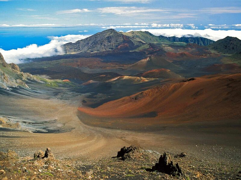 Volcanic crater landscape