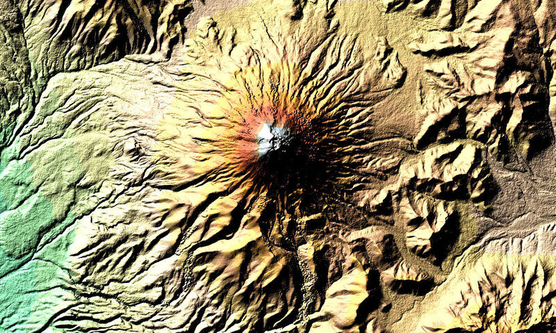 volcanic crater topography