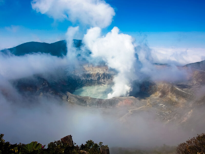 Volcanic Crater with Lake — Blue