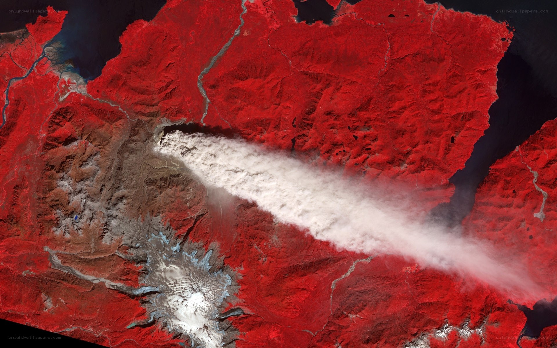 Volcanic eruption and ash plume