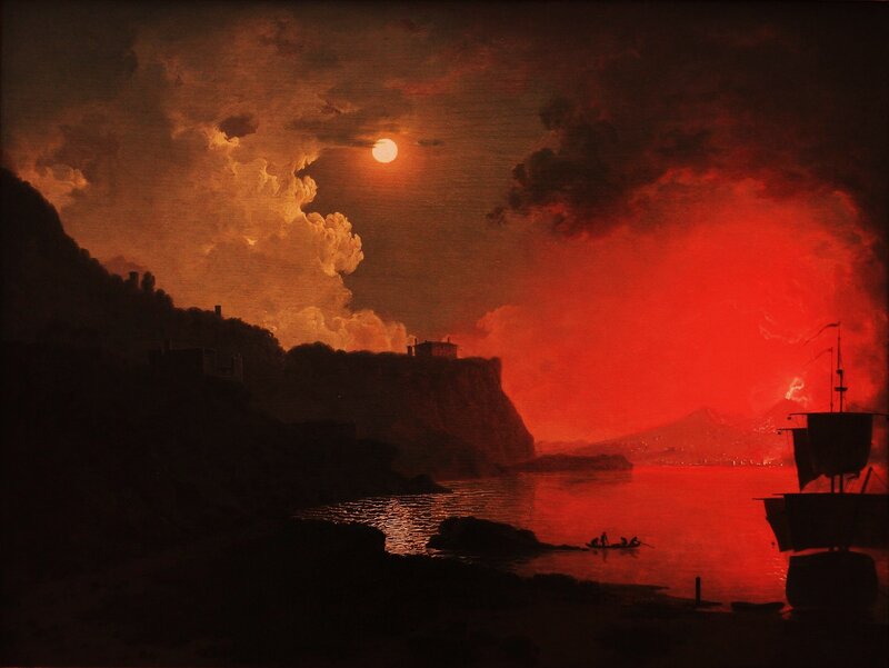 Volcanic Eruption at Night — Red