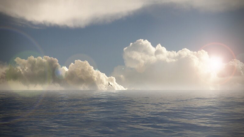 Volcanic Eruption at Sea — Blue