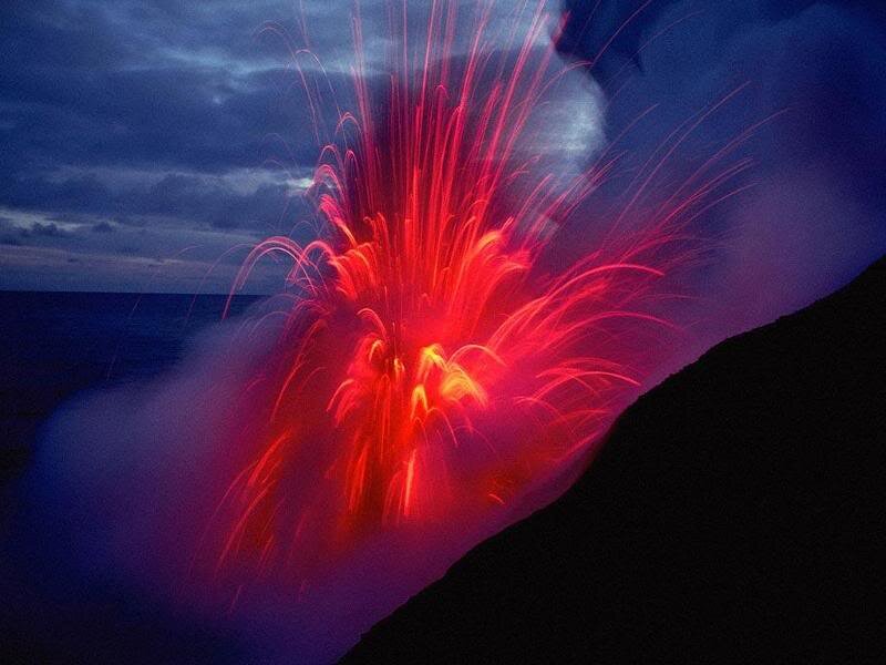 Volcanic Eruption at Sea — Red