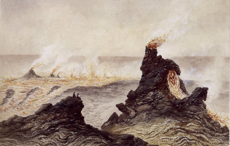 Volcanic eruption at sea