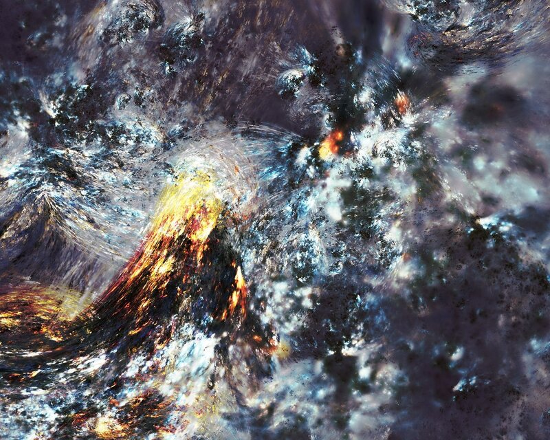 Volcanic Eruption — Black, Dramatic, Digital Art, Lava