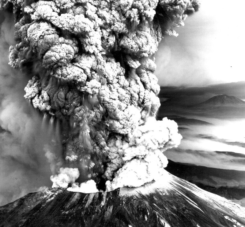 Volcanic Eruption — Black, Dramatic, Photograph, Mountain