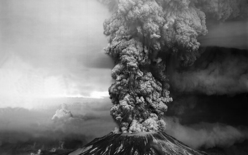 Volcanic Eruption — Black, Dramatic, Photograph