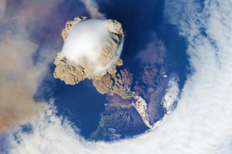 Volcanic Eruption — Blue, Dramatic, Photograph
