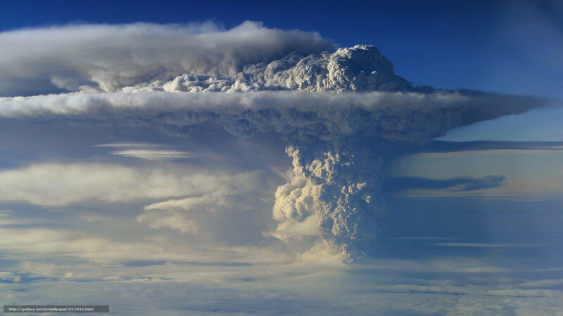 Volcanic Eruption Cloud — Blue, Dramatic, Afternoon, Photograph